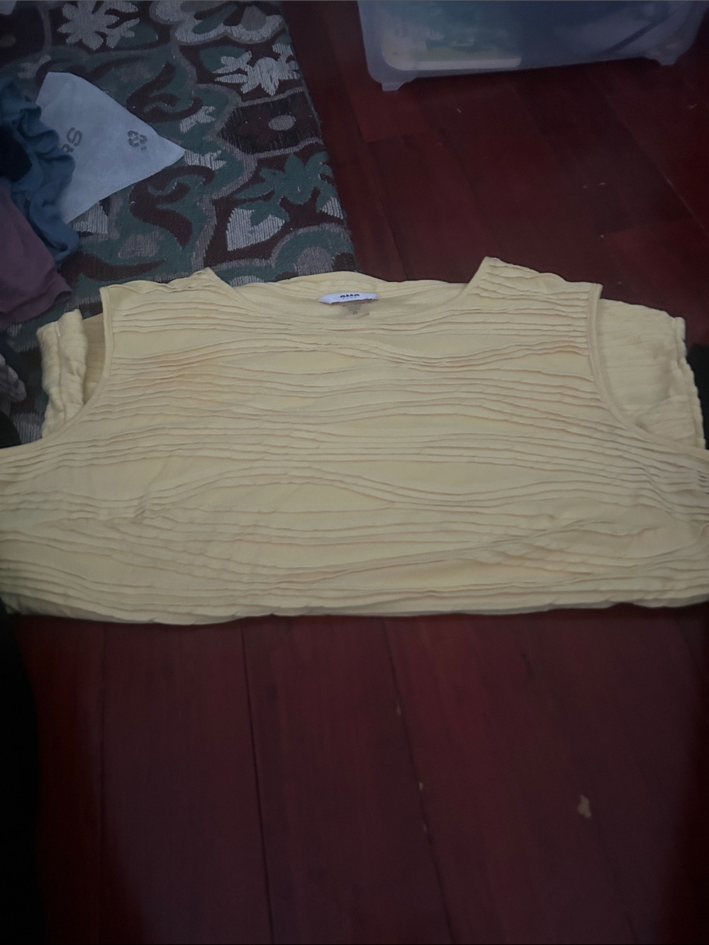 Yellow Textured Sleeveless Top